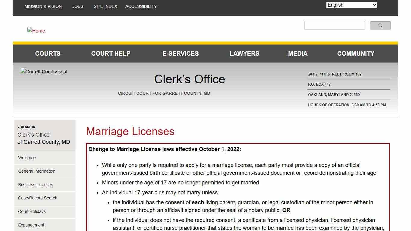 Marriage Licenses | Maryland Courts